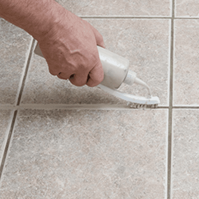Professional tile cleaning in action